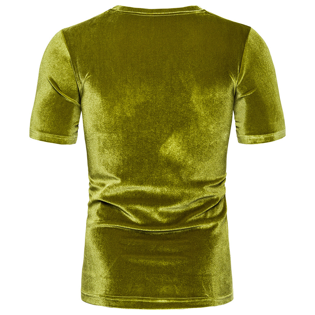 Summer Clothing Colors 2026 - High Street Erkekler Kadife T Gömlek