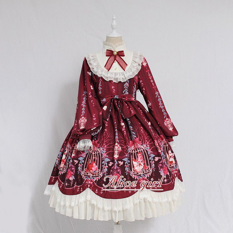 Summer Victorian Clothing - MAGOGO Kawaii Lolita Elbise Uzun Kollu