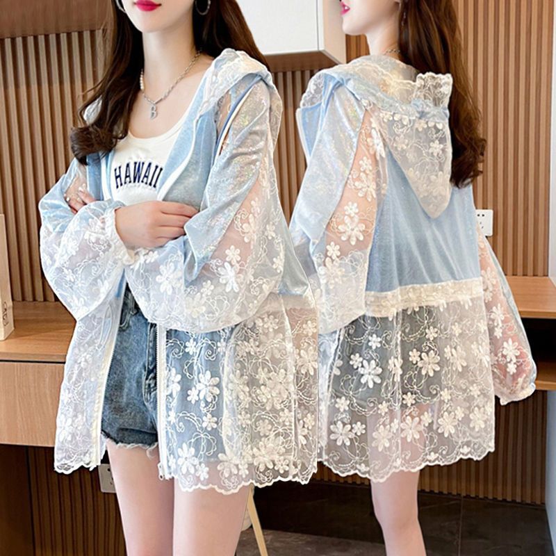 Summer Light Clothing - Dantel Ajur Moda Güneş Koruyucu Kadın