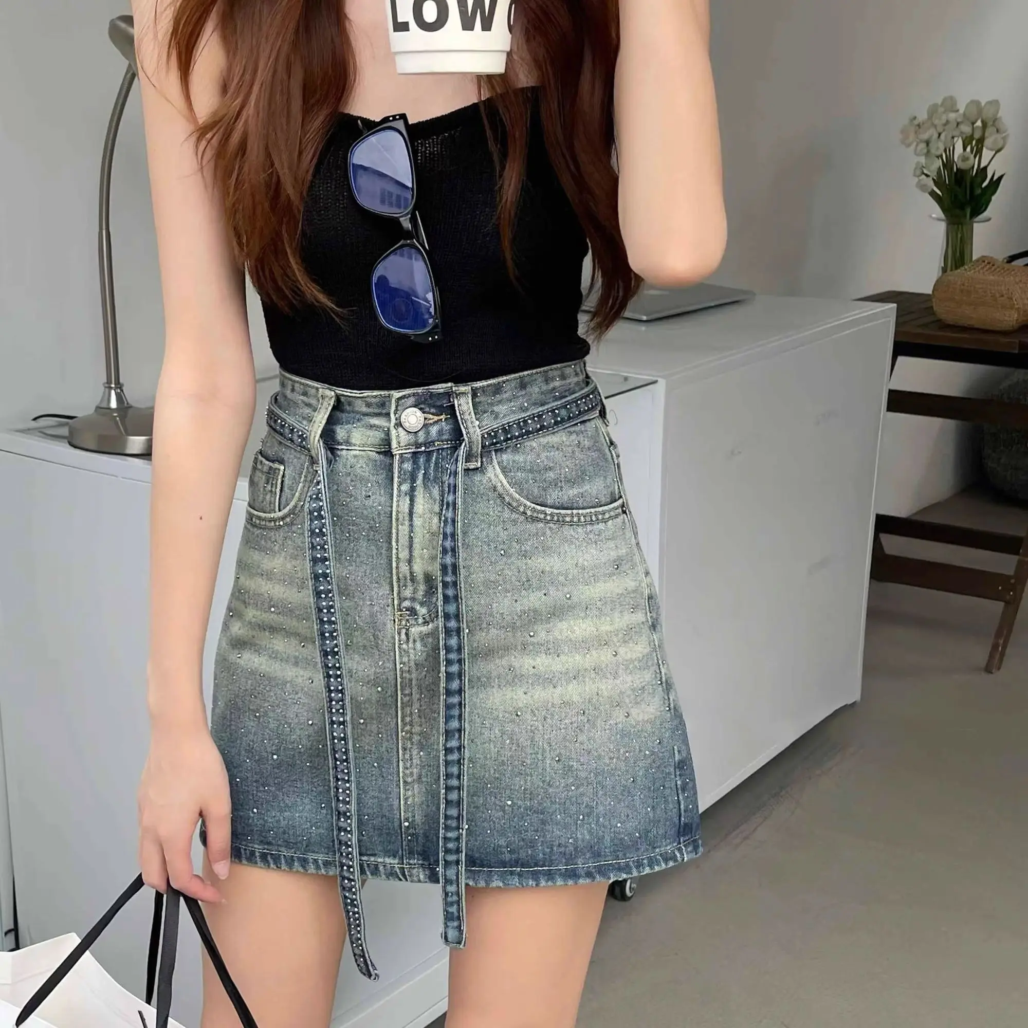 Summer Clothing Trends 2025 - Kadınlar İçin Kot Etekler Degrade Yüksek