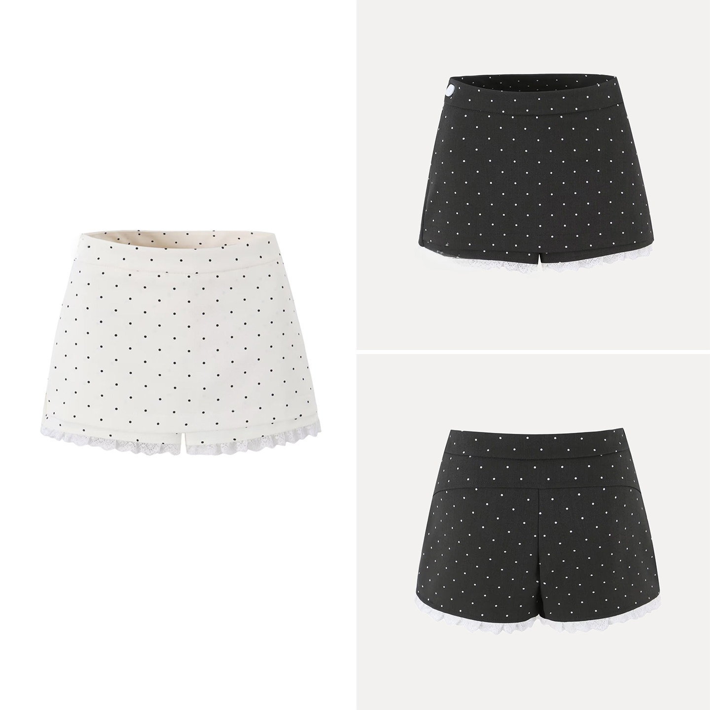 Summer Line Clothing Brand - Modaya Uygun Puantiyeli Dantel A-Line Kısa