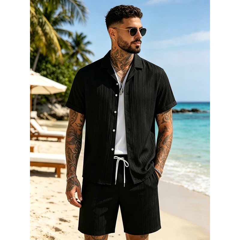Summer Light Clothing - 2Erkek Yazlık Günlük Takım Elbise Seti,
