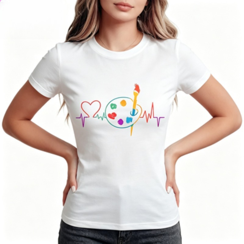 Summer Clothing Color Palette - Renkli Geometrik Desenli, Kalp Boya Paleti