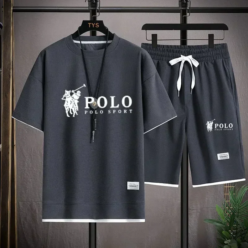 Summer Gym Clothing - 2026 Erkek Yazlık Waffle 2 Parça