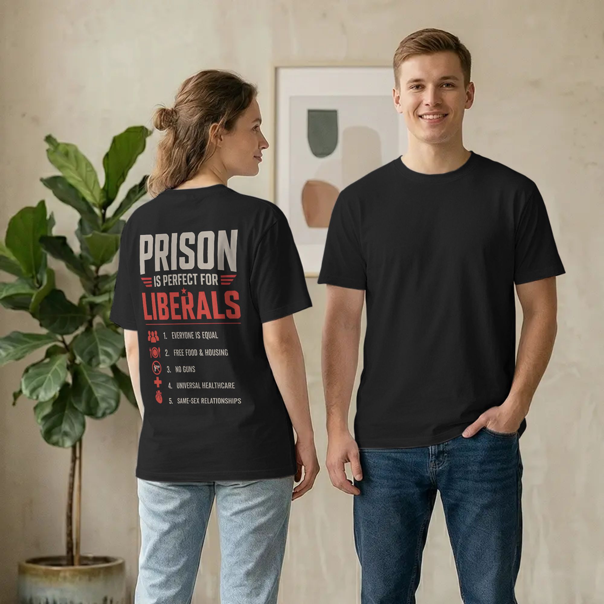 Backprint Prison Liberaller iç - Summer Clothing Quotes incelemesi ve fiyatı