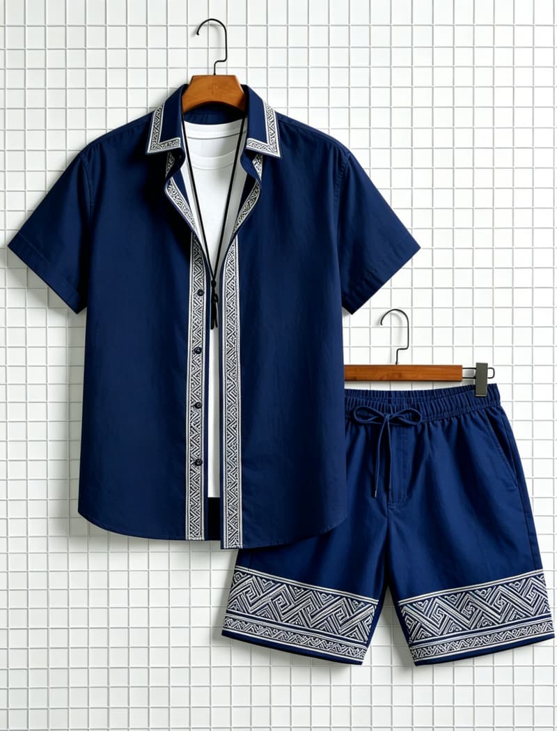 Erkek etnik desenli kısa kollu - Summer Clothing Trends incelemesi ve fiyatı