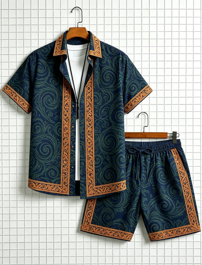 Erkek etnik desenli kısa kollu - Summer Clothing Trends incelemesi ve fiyatı