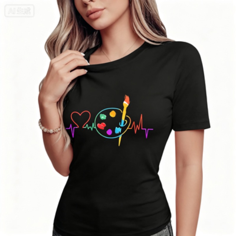 Renkli Geometrik Desenli, Kalp - Summer Clothing Color Palette incelemesi ve fiyatı