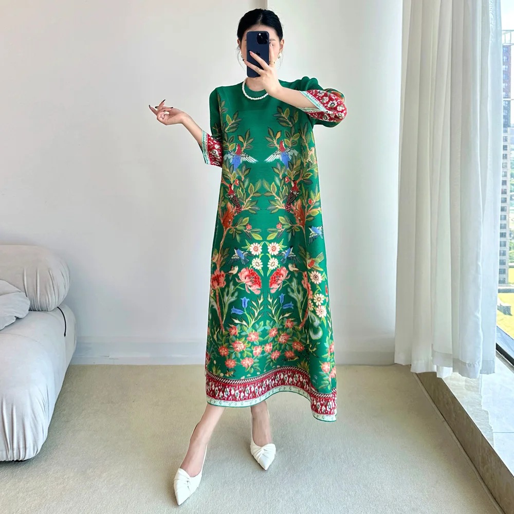 Miyake Vintage Baskı Elbise Ye - Summer Clothing Essentials Women incelemesi ve fiyatı