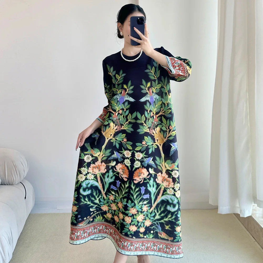 Miyake Vintage Baskı Elbise Ye - Summer Clothing Essentials Women incelemesi ve fiyatı