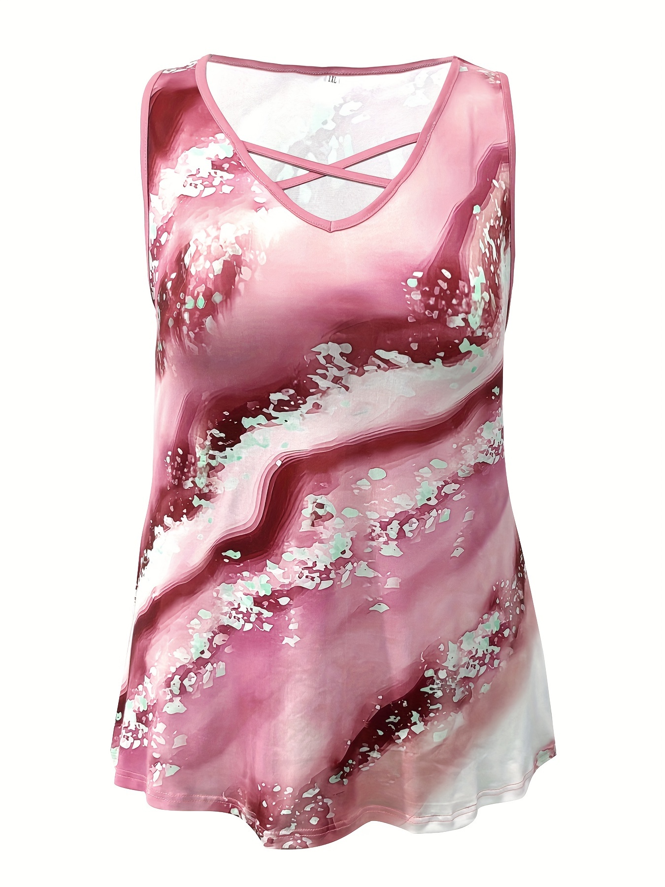 Artı Boyutu Mermer Baskı Tank  - Summer Clothing Plus incelemesi ve fiyatı